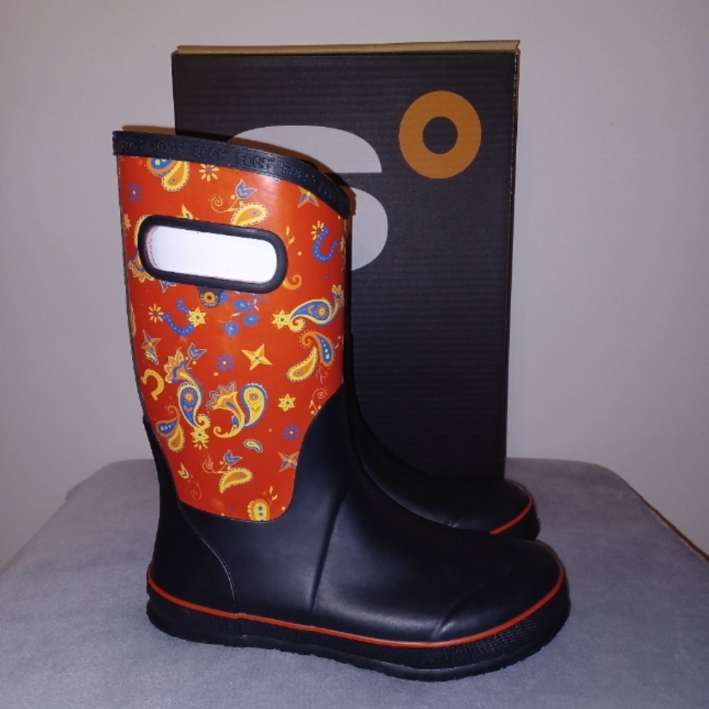 Bogs Girls Western Rainbow Colorful Rain Boots Waterproof Shoes